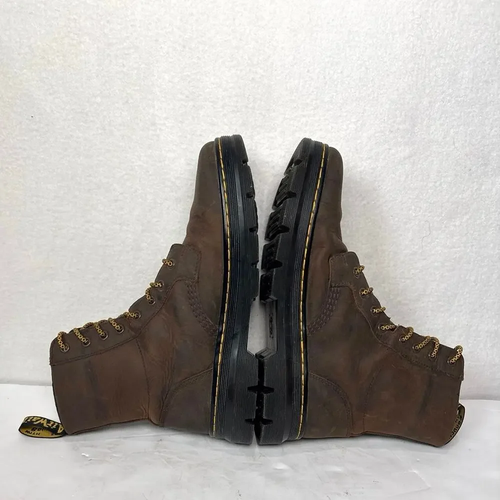 Dr. Martens AW004 AirWair Combs Combat Brown Leather Boots Men's Shoes Size US10